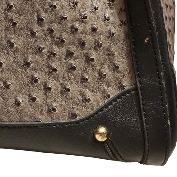 London Fog Faux Ostrich Lark Satchel - Picture 14 of 16